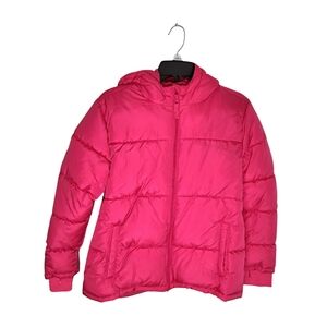 NWT There Abouts Youth Girls Pink Puffer Hooded Winter Jacket Size L